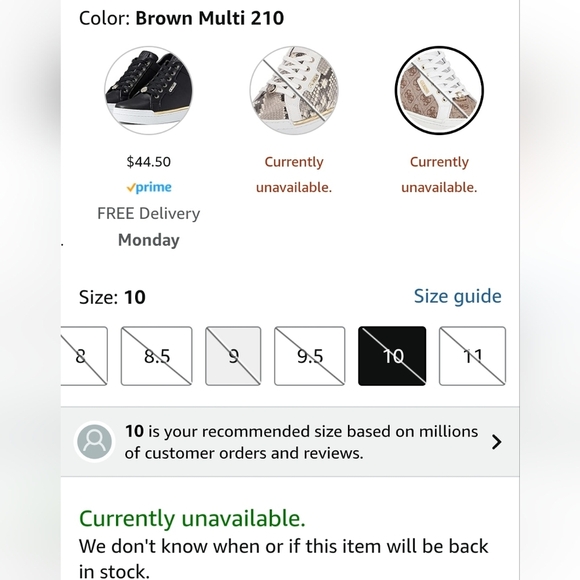 Guess Faster Wedge Sneaker Brown Multi - Picture 2 of 9